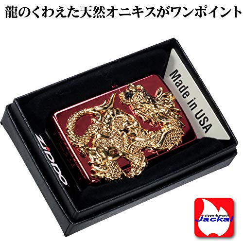 雑貨 zippo(ジッポーライター)ドラゴンメタル 天然オニキス入り 限定